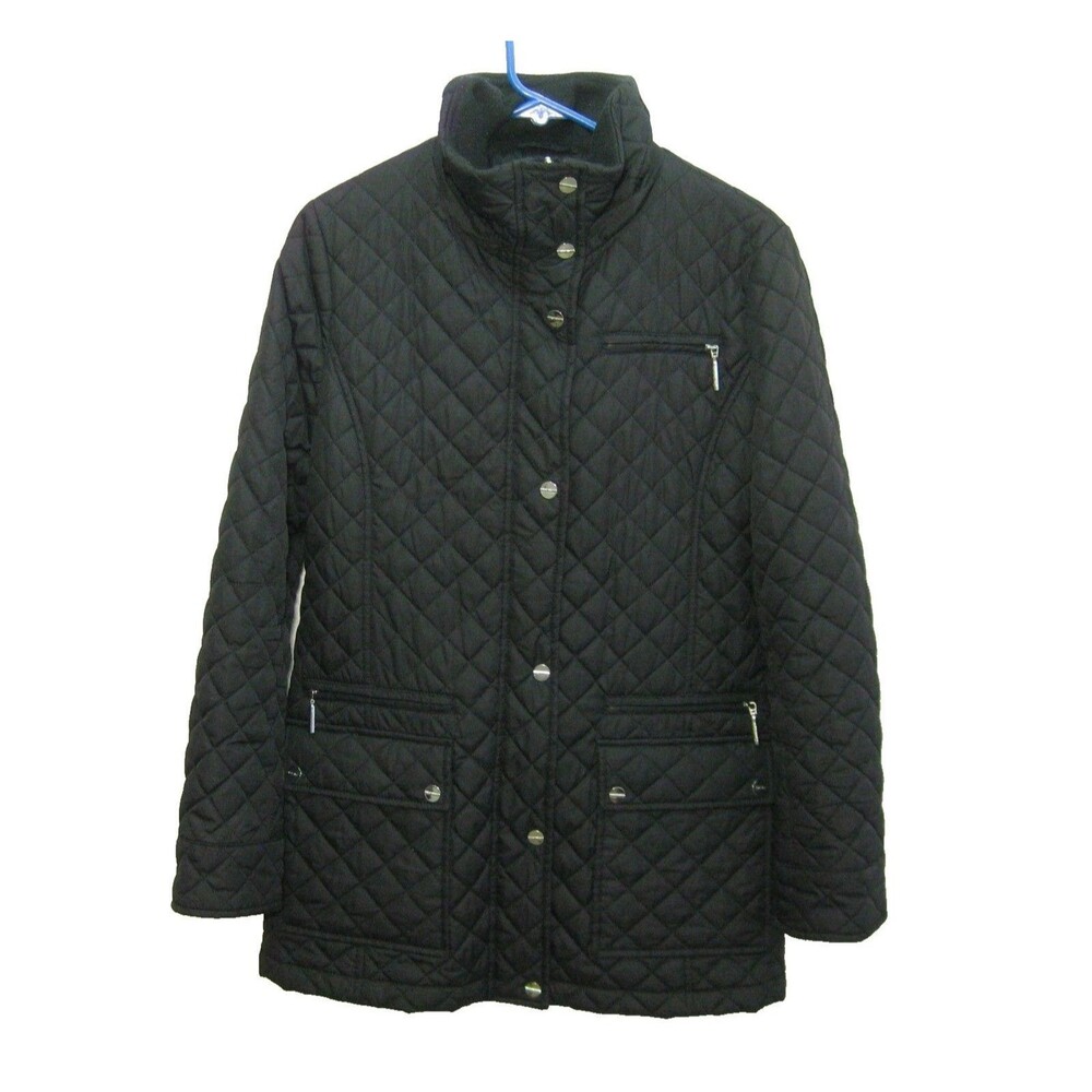 CALVIN KLEIN Women's (Size Medium) Black Full Zip Puffer Jacket Winter Coat